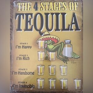 Tequila Frog Shot Game Party Poster - Yellow